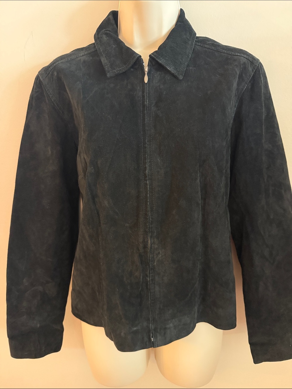 Sonoma Black Suede Zip-Front Jacket